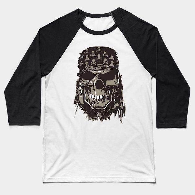 Skull Pirate Baseball T-Shirt by Joker & Angel